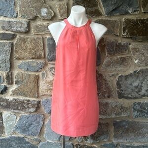 J. Crew 100% Dupioni Silk Swoop Cocktail Formal Shift Dress Peach Size 2
